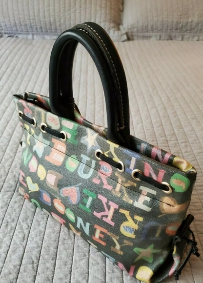 Dooney & Bourke Coated Canvas Signature Doodle Bag - Picture 6 of 9